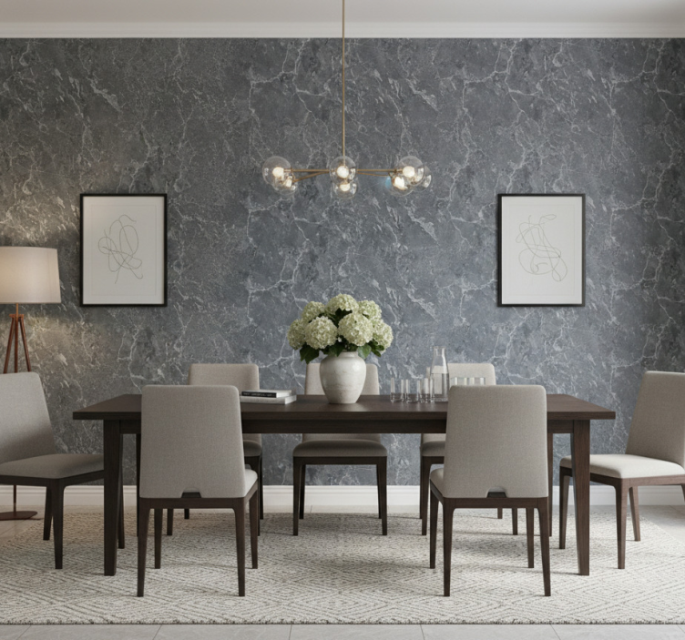 Papel de parede mármore cinza moderno - TenStickers