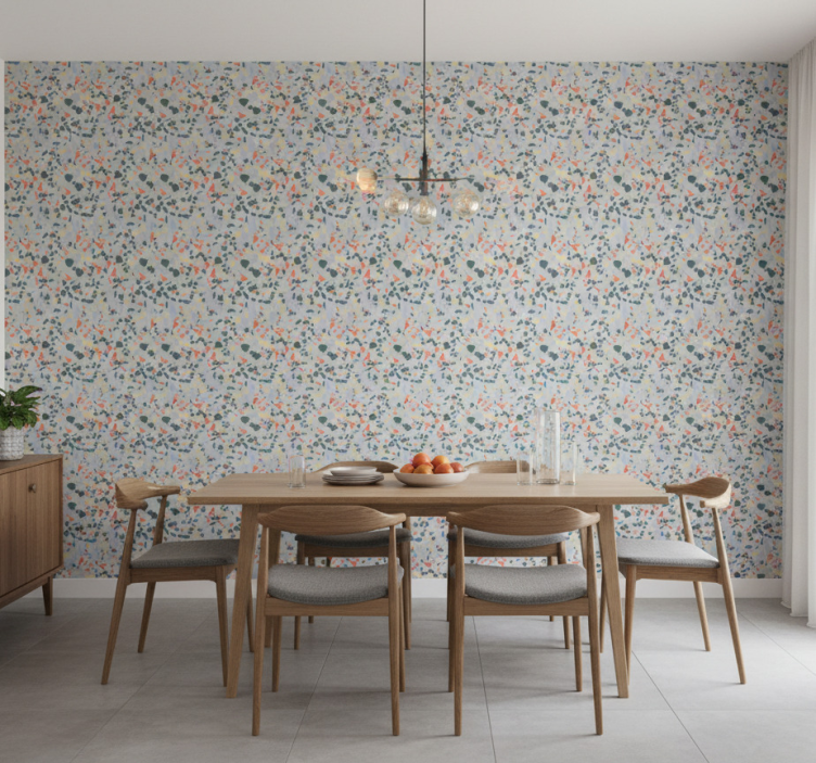 Papel de parede mármore com formas abstratas vibrantes - TenStickers