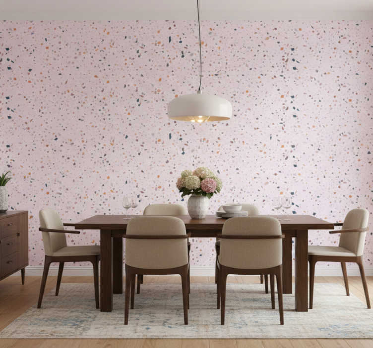 Papel de parede mármore em fragmentos geométricos coloridos - TenStickers