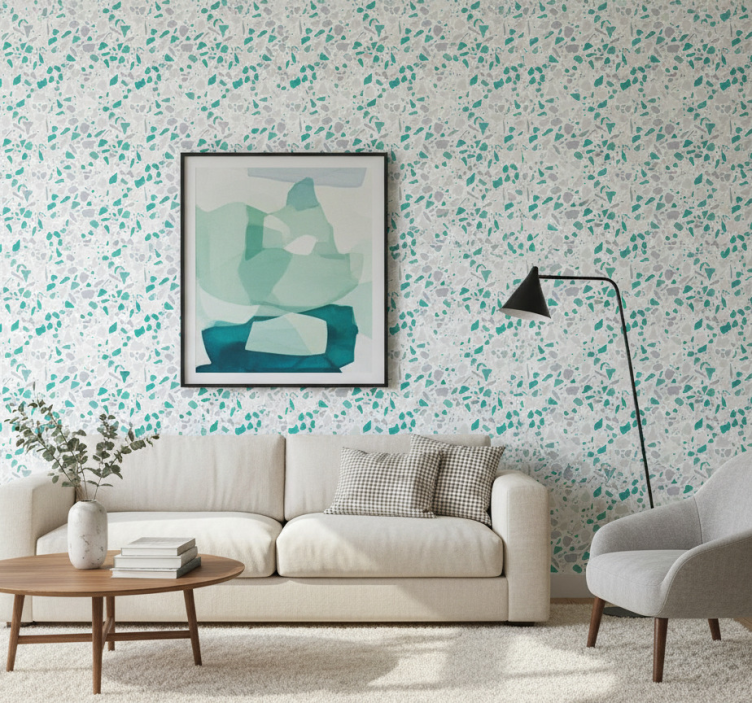 Papel de parede mármore verde e cinza - TenStickers