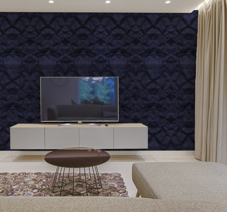 Papel de parede abstrato de amarrotado azul - TenStickers