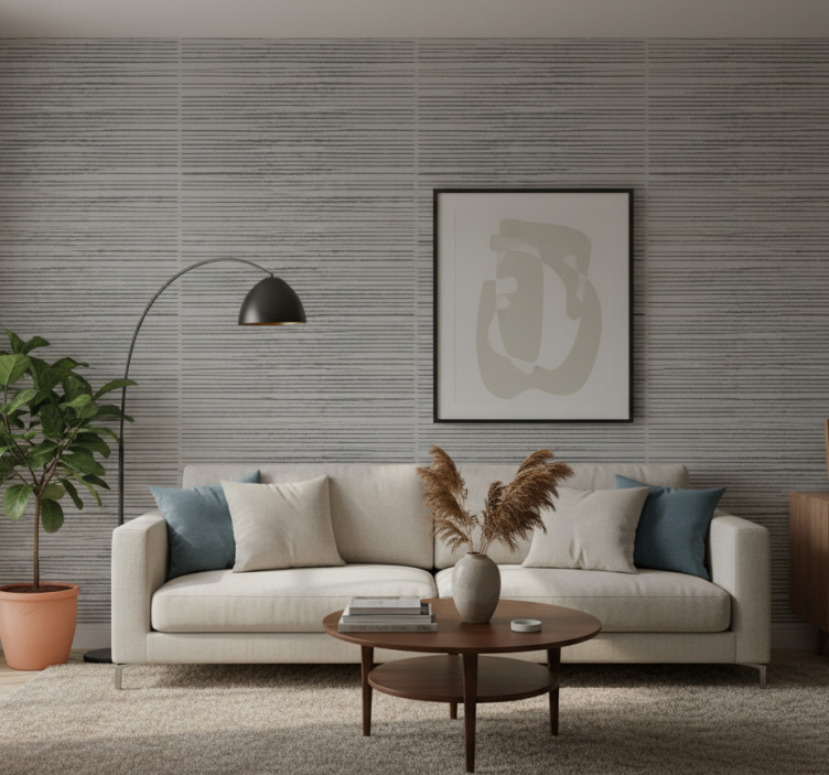 Papel de parede moderno cinza listrado - TenStickers