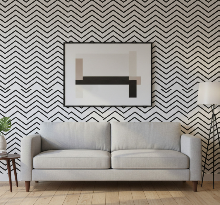 Papel de parede moderno com design em padrão chevron - TenStickers