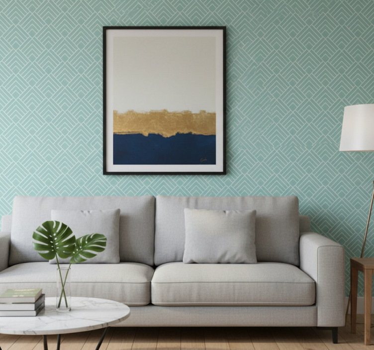 Papel de parede moderno estilo padrão geométrico - TenStickers