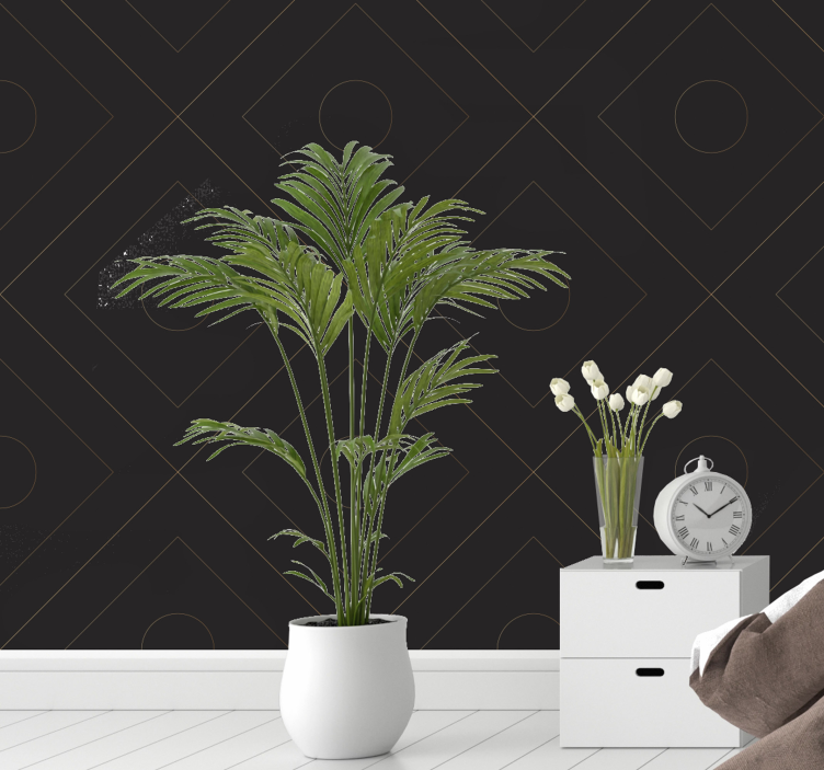 Papel de parede moderno geometria dourada elegante - TenStickers