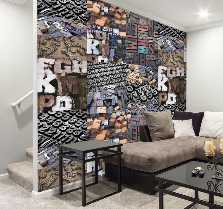 Papel de parede letras vintage - TenStickers