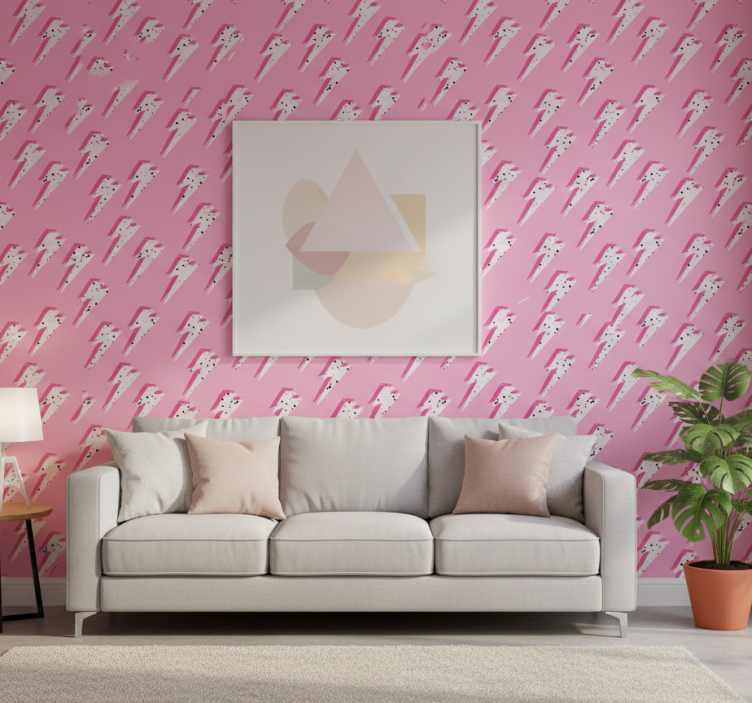 Papel de parede moderno raio rosa - TenStickers