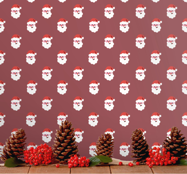 Papel de parede natal com estampa do papai noel - TenStickers