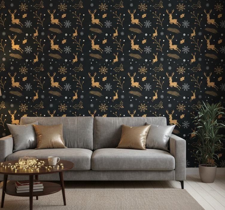 Papel de parede natal composição feliz natal - TenStickers