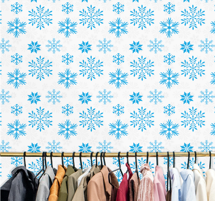 Papel de parede Natal flocos de neve de inverno - TenStickers