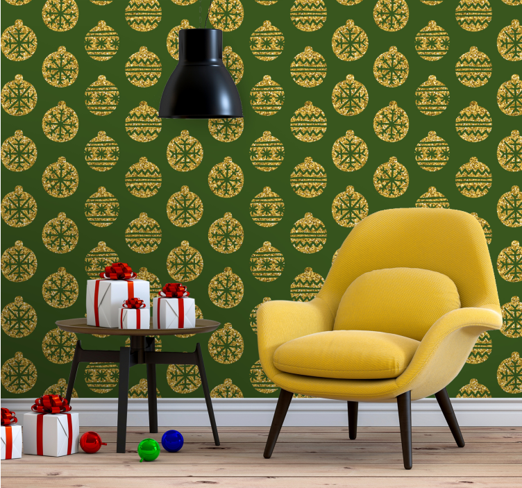 Papel de parede Natal padrão de ornamento festivo - TenStickers