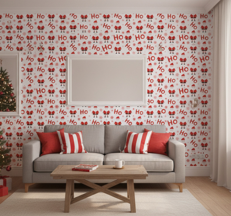 Papel de parede natal papai noel hohoho - TenStickers