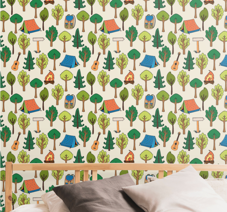 Papel de parede natureza aventuras de acampamento - TenStickers