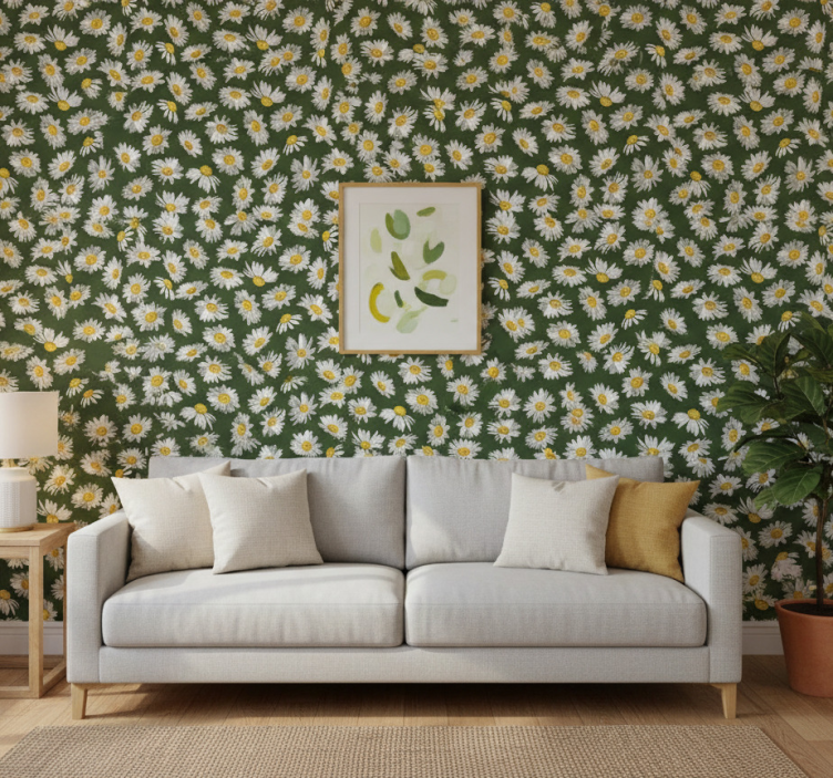 Papel de parede natureza campo de margaridas - TenStickers