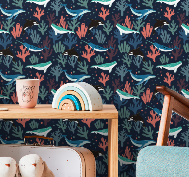 Papel de parede peixes cena subaquática - TenStickers