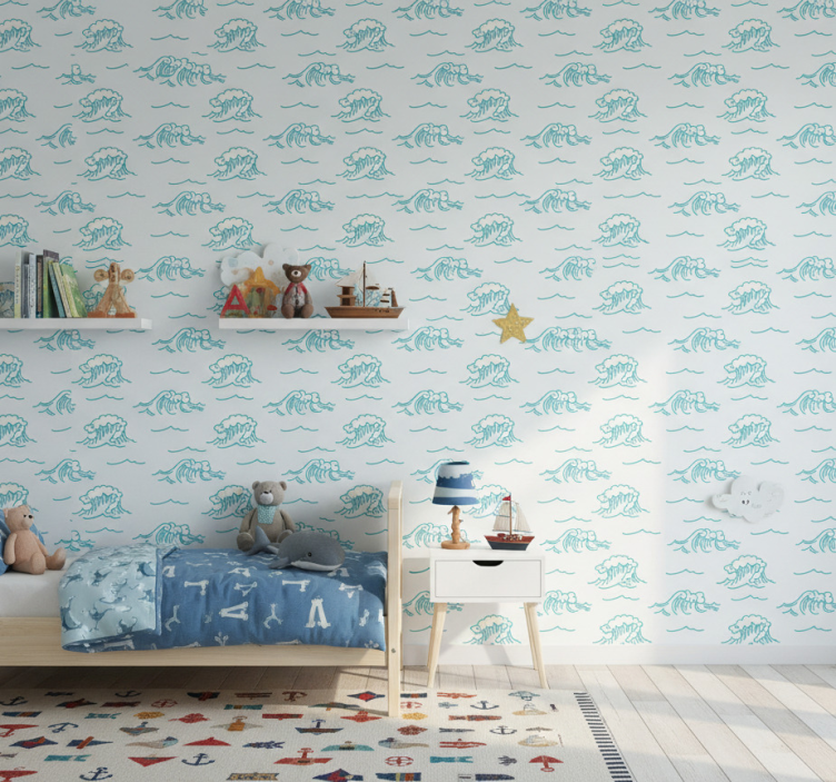 Papel de parede natureza com design de padrão de ondas - TenStickers