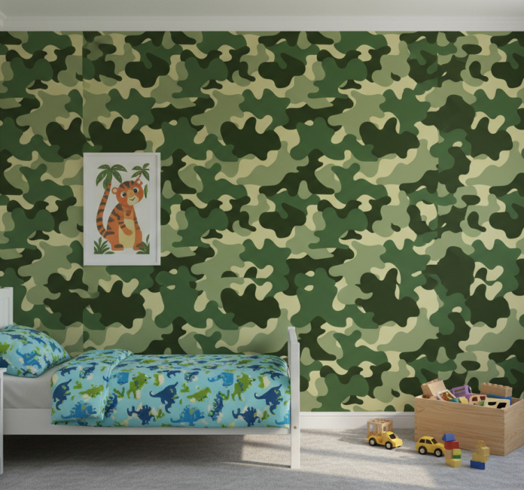 Papel de parede natureza com estampa camuflada - TenStickers