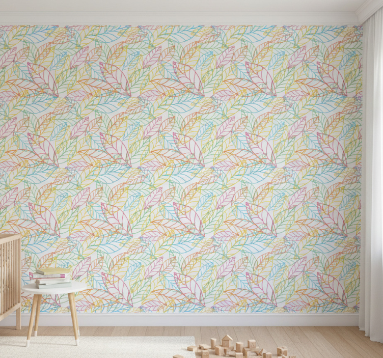 Papel de parede natureza componentes de folhas vibrantes - TenStickers