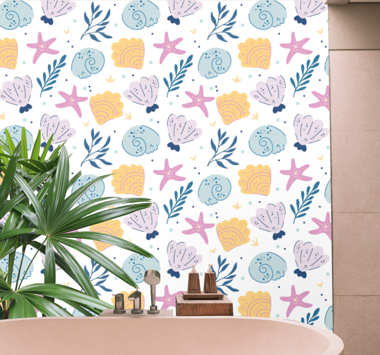 Papel de parede natureza elementos marinhos subaquáticos - TenStickers