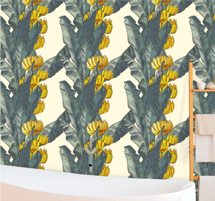 Papel de parede natureza florais de folhas de bananeira - TenStickers