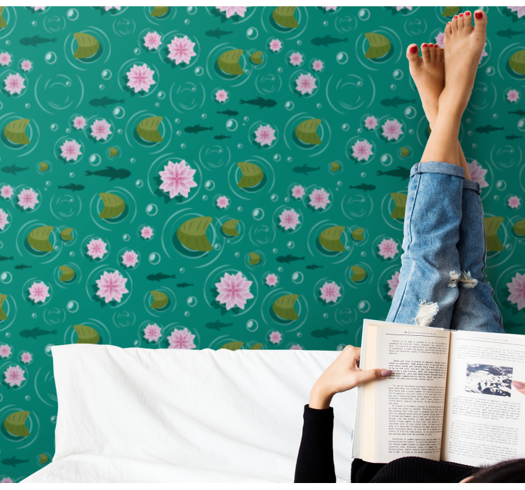 Papel de parede natureza flores aquáticas - TenStickers