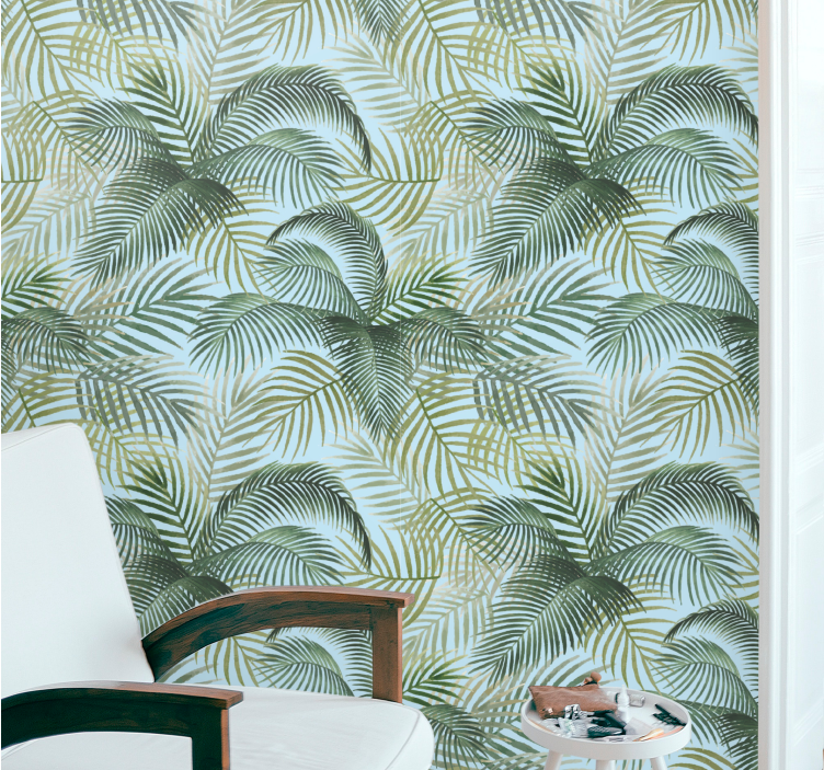 Papel de parede natureza folhas de palmeira tropical - TenStickers