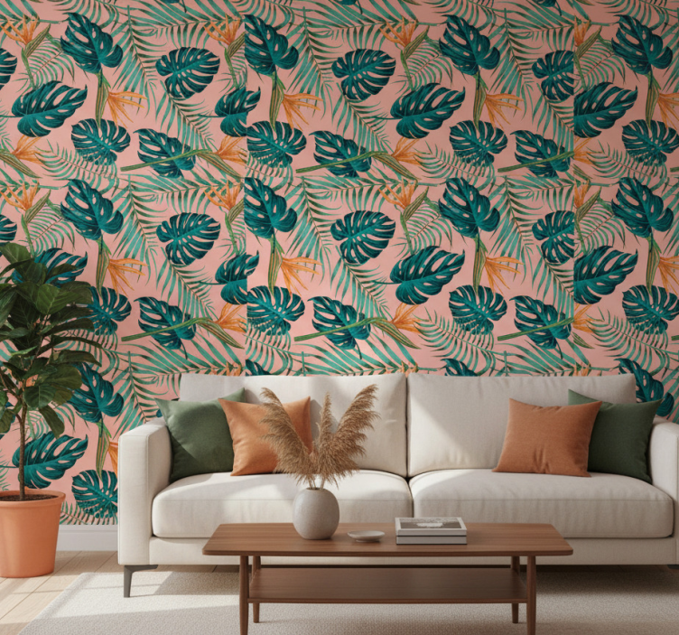 Papel de parede natureza folhas tropicais - TenStickers