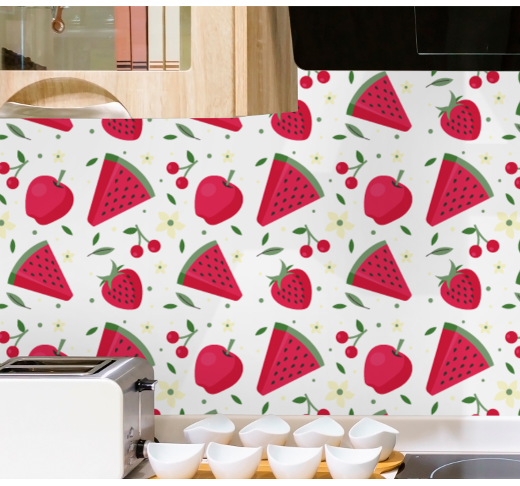 Papel de parede natureza padrão de frutas - TenStickers