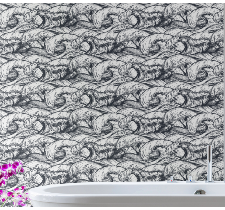 Papel de parede natureza padrão de ondas do mar - TenStickers