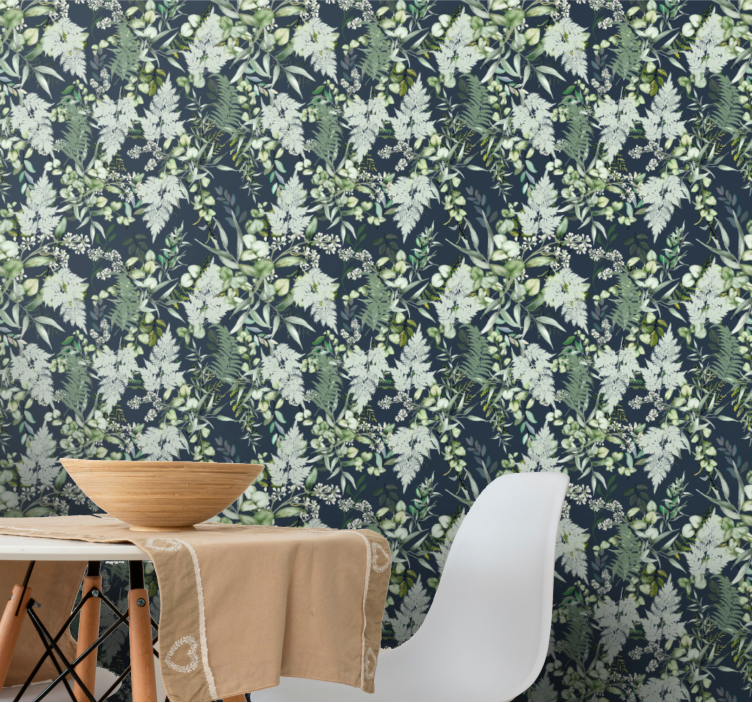 Papel de parede natureza padrão de vegetação elegante - TenStickers
