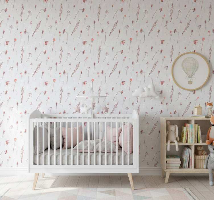 Papel de parede natureza padrão floral delicado - TenStickers