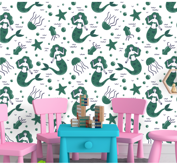Papel de parede natureza sereias subaquáticas - TenStickers