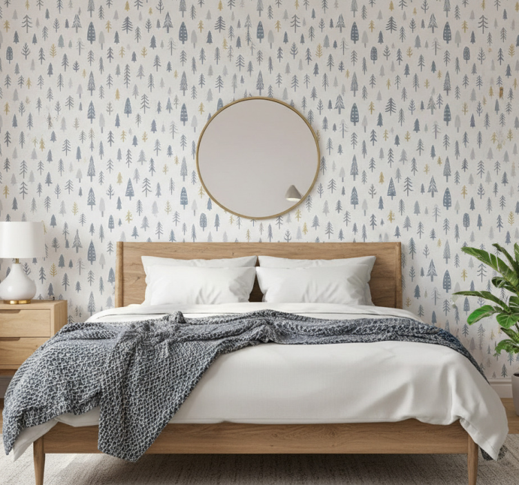 Papel de parede nórdicos cena de floresta invernal - TenStickers