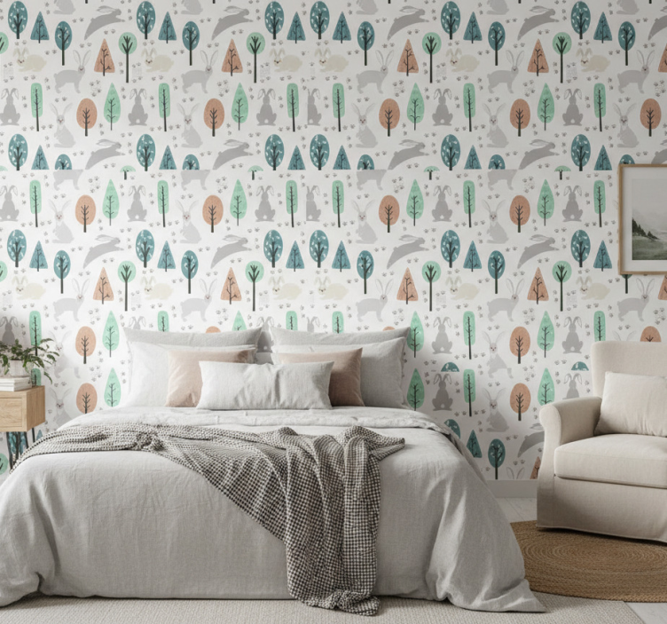 Papel de parede nórdicos fauna da floresta nórdica - TenStickers