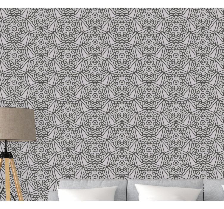 papel de parede ornamental design com padrões intrincados - TenStickers