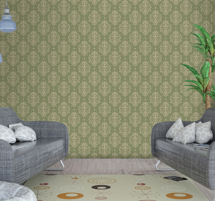 papel de parede ornamental detalhe de padrão barroco - TenStickers