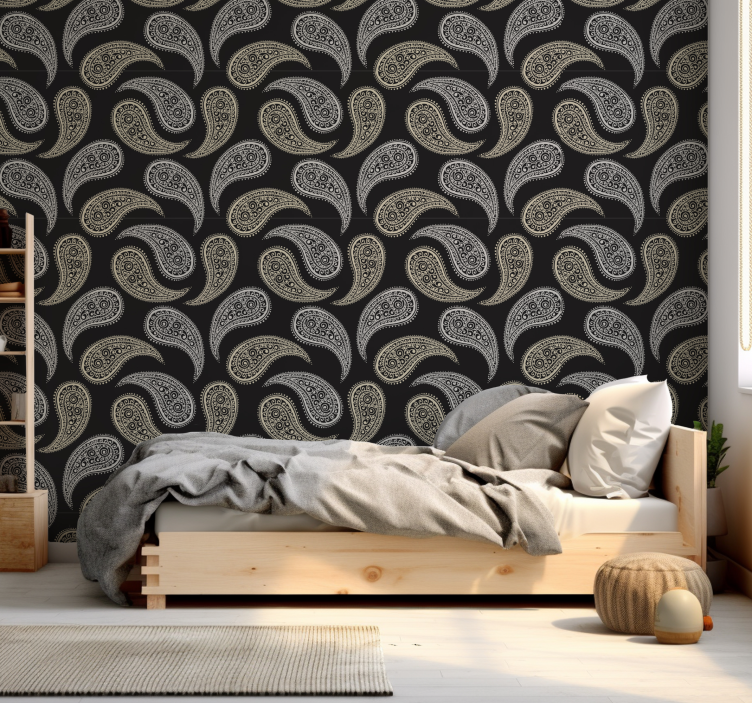 papel de parede ornamental elegância estampada - TenStickers