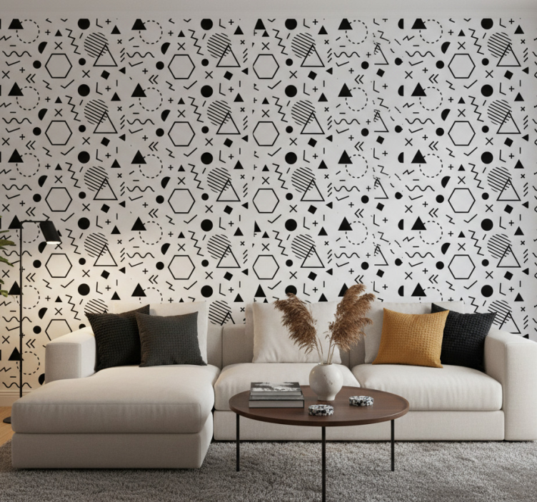 Papel de parede ornamental formas abstratas ousadas - TenStickers