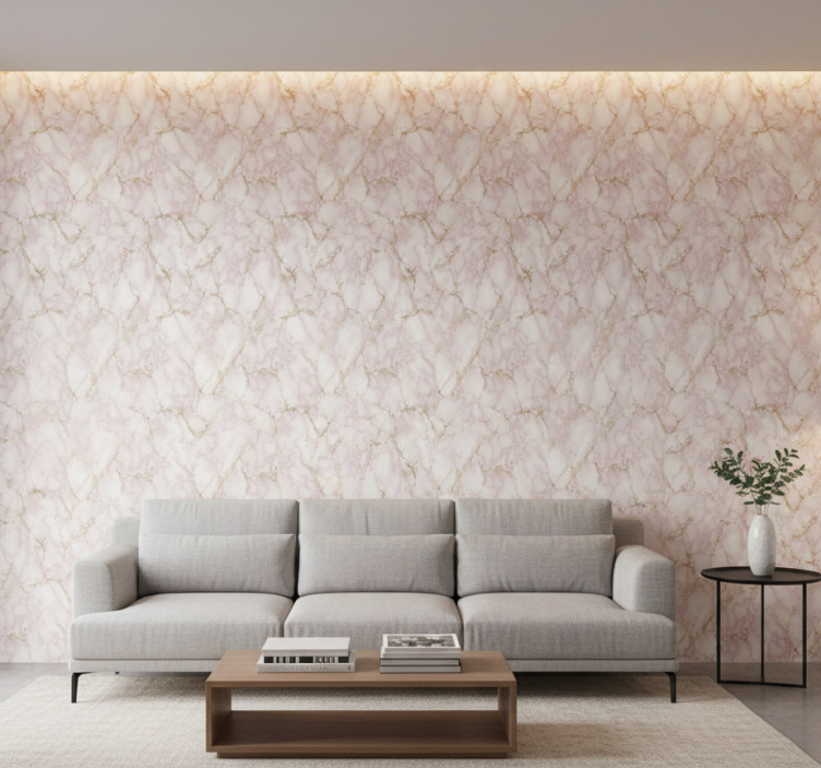 Papel de parede mármore efeito rosa - TenStickers