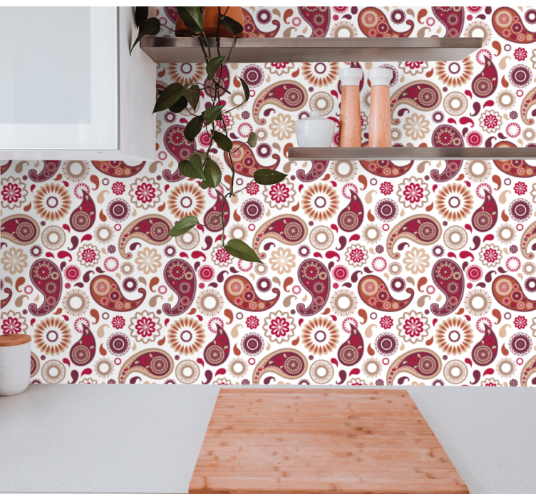 papel de parede ornamental motivo estampado - TenStickers