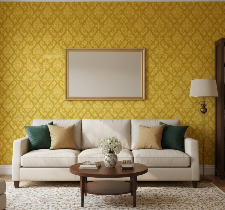 Papel de parede ornamental padrão floral intricado - TenStickers