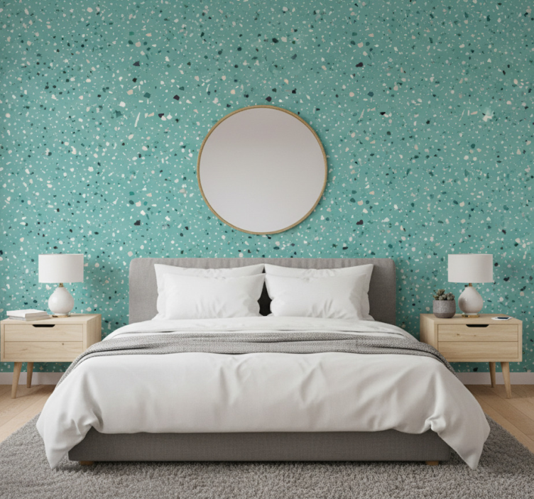 Papel de parede outras texturas azul aquamarine terrazzo - TenStickers
