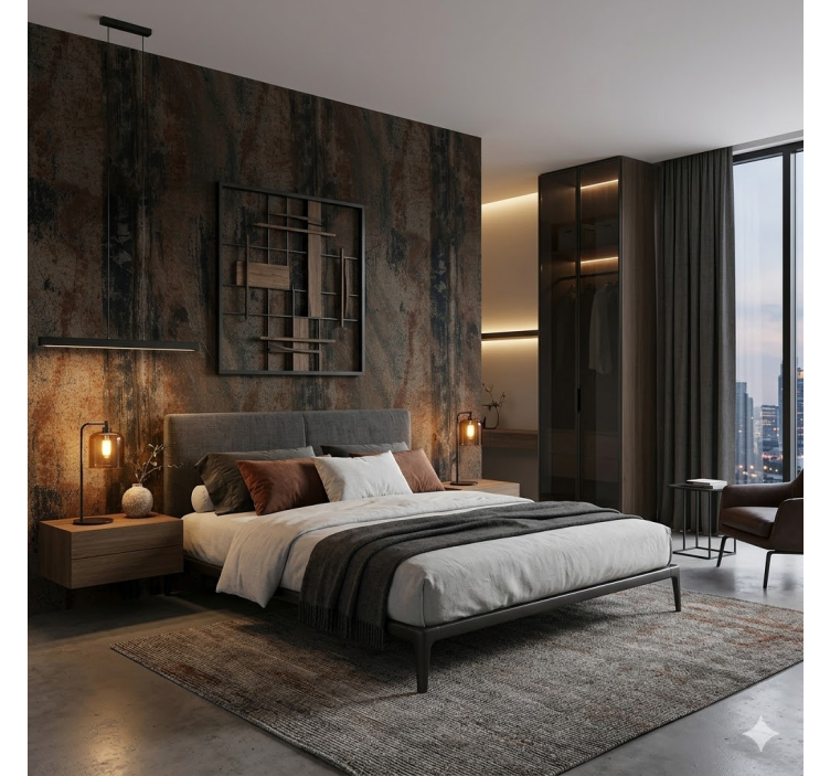 Papel de parede outras texturas ferro enferrujado cinza - TenStickers