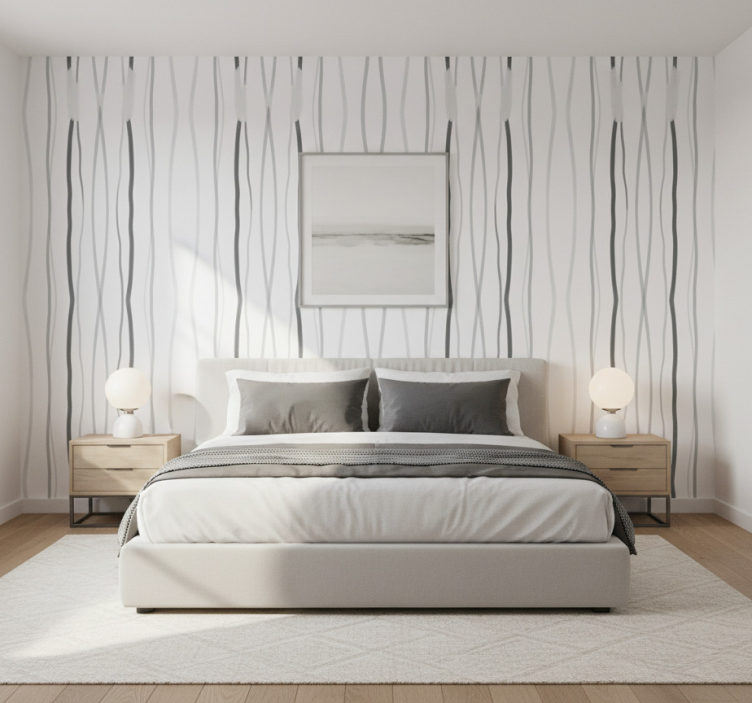 Papel de parede outras texturas listras cinzas elegantes - TenStickers