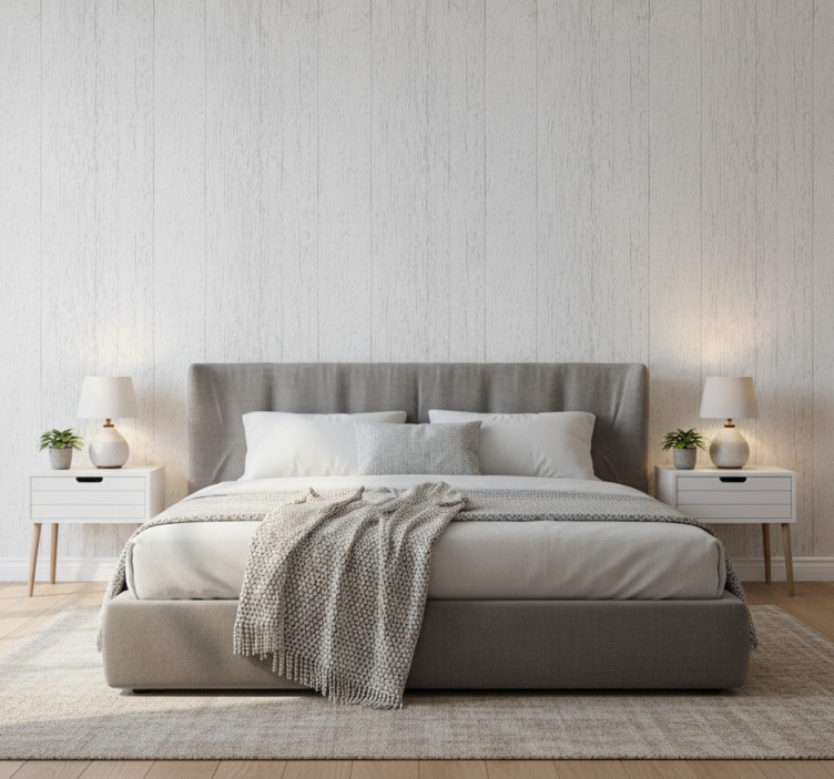 Papel de parede outras texturas madeira branca chic - TenStickers