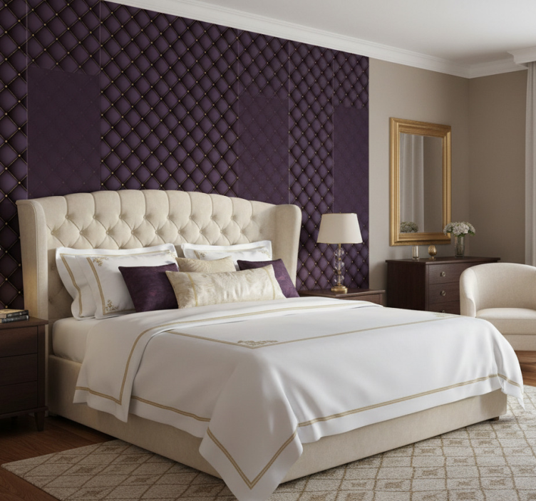 Papel de parede outras texturas padrão acolchoado - TenStickers