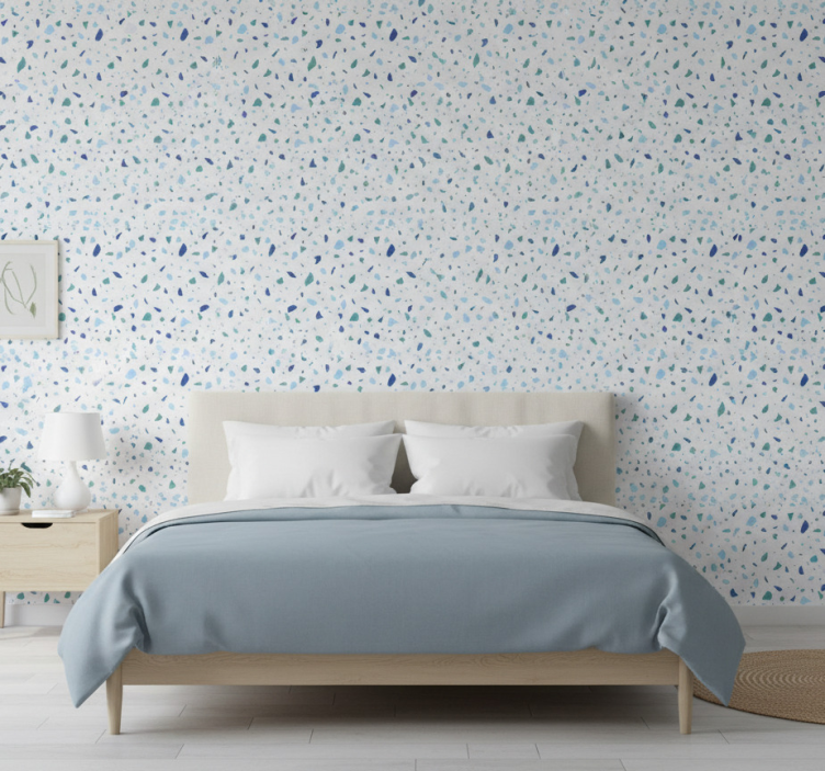 Papel de parede outras texturas tons de azul terrazzo - TenStickers