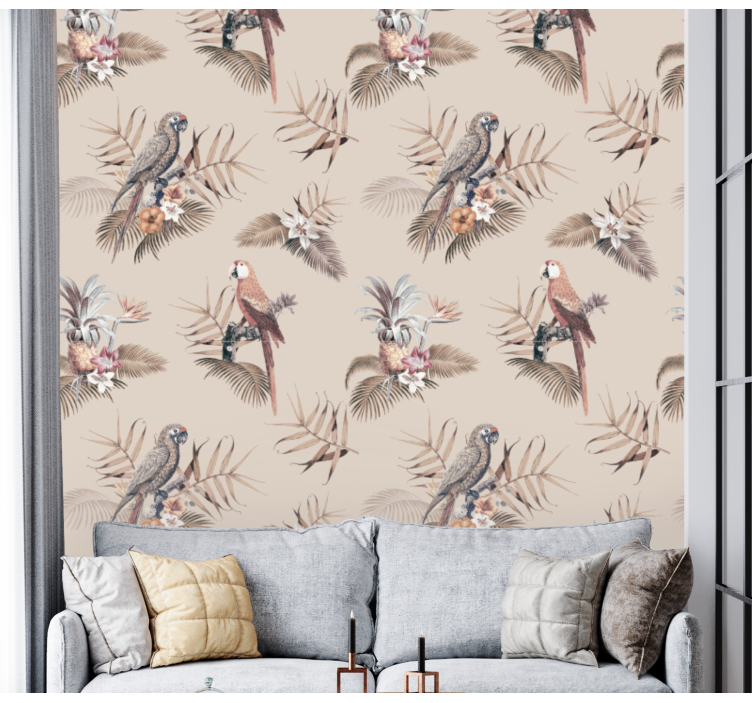 Papel de parede papagaio elegância de papagaio tropical - TenStickers