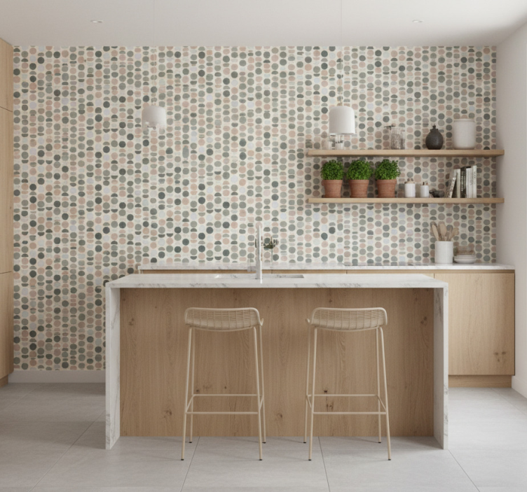 Papel de parede para cozinha círculos elegantes - TenStickers