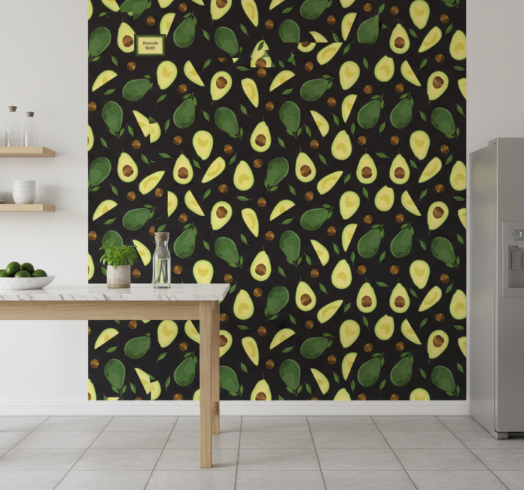 Papel de parede para cozinha com estampa de abacate - TenStickers